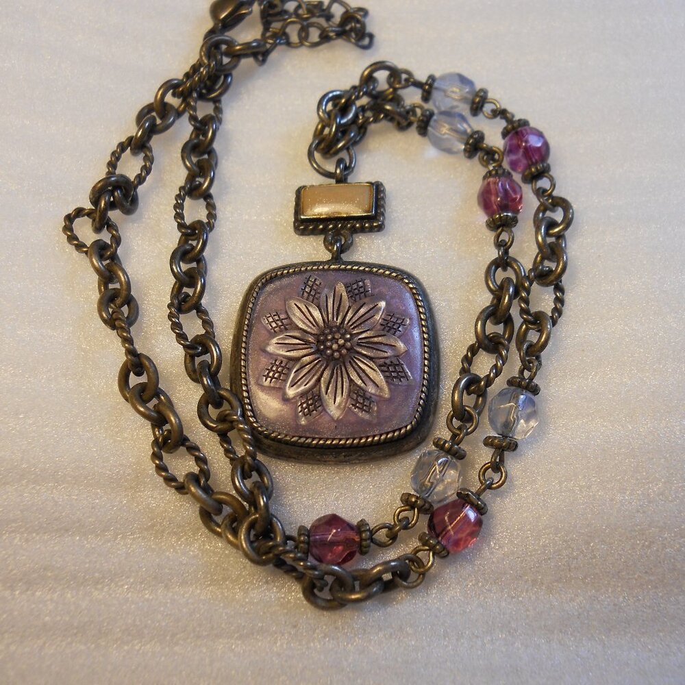 Vintage Napier - Lavender Flower Pendant